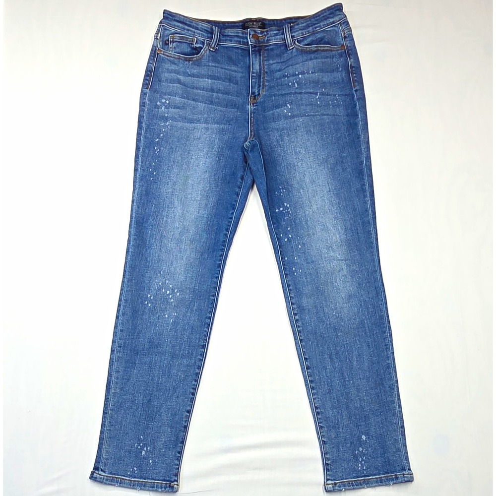 Judy Blue Women's Boyfriend Jeans Blue Medium Wash Mid Rise 5-Pocket 28